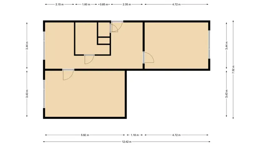 Pronájem bytu 2+1, Cvikov - Cvikov II, Sídliště, 59 m2
