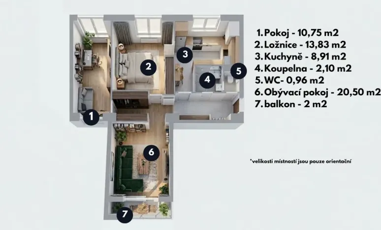 Prodej bytu 3+1, Vlašim, Severní, 64 m2