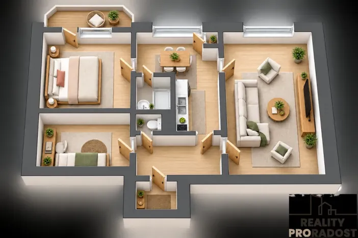 Prodej bytu 3+1, Kyjov, Sídliště U Vodojemu, 60 m2