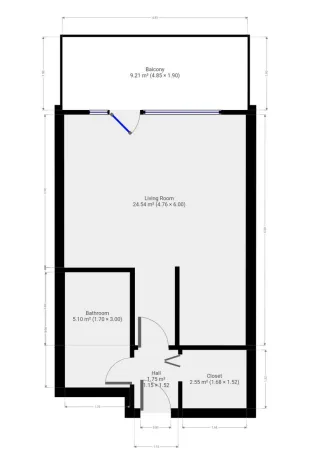 Pronájem bytu 1+kk, Praha - Vysočany, Poděbradská, 33 m2