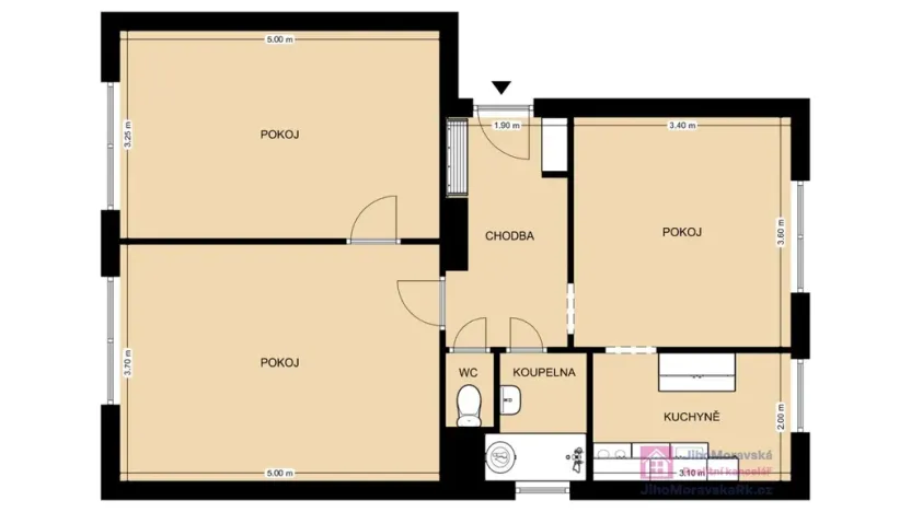 Pronájem bytu 3+1, Bořetice, 79 m2