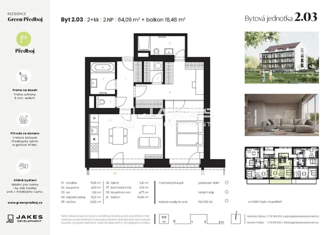Prodej bytu 2+kk, Předboj, Ke Tvrzi, 64 m2
