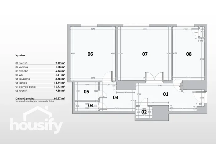 Prodej bytu 2+1, Brno, Vídeňská, 60 m2