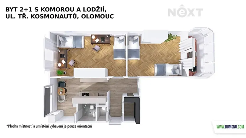 Prodej bytu 2+1, Olomouc, tř. Kosmonautů, 60 m2
