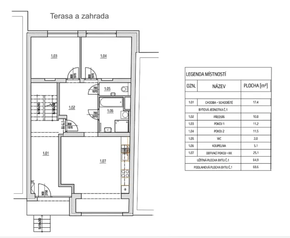 Prodej bytu 3+kk, Brno, Příkrá, 78 m2