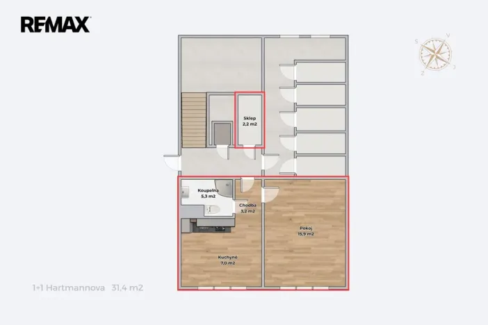 Prodej bytu 1+1, Třebíč - Horka-Domky, Hartmannova, 31 m2