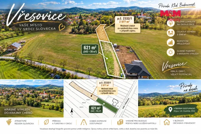 Prodej pozemku pro bydlení, Vřesovice, 621 m2