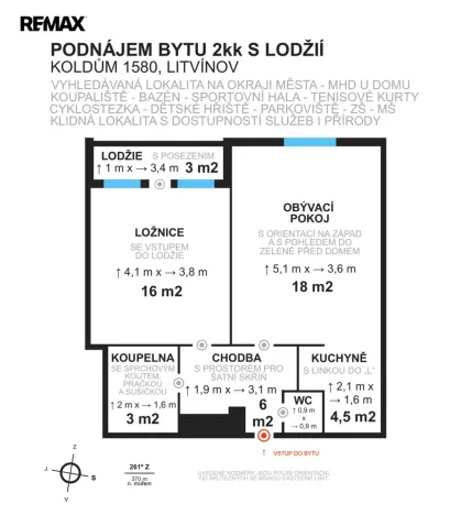 Pronájem bytu 2+kk, Litvínov - Horní Litvínov, Koldům, 49 m2
