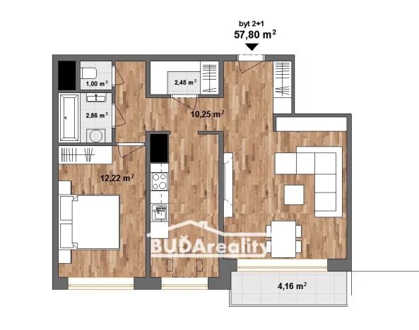 Pronájem bytu 2+1, Zlín, Středová, 58 m2
