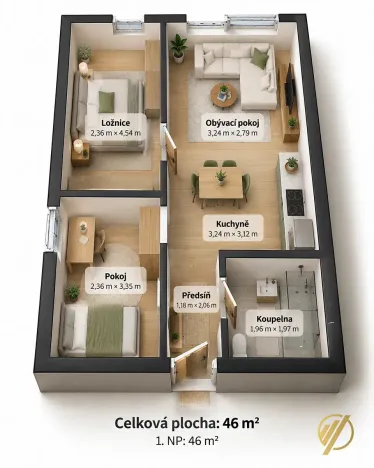 Prodej bytu 3+kk, Mladá Boleslav, Na Radouči, 46 m2