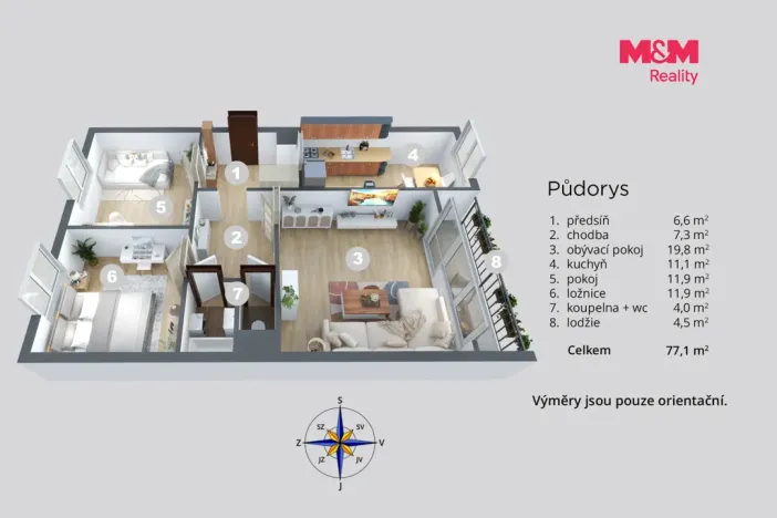 Prodej bytu 3+1, Ústí nad Labem - Krásné Březno, Obvodová, 74 m2