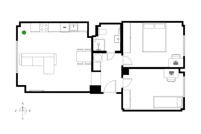 Pronájem bytu 3+kk, Praha - Vršovice, Gruzínská, 57 m2