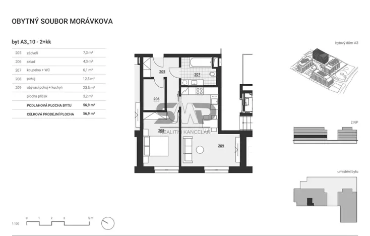 Prodej bytu 2+kk, Vyškov, Morávkova, 56 m2