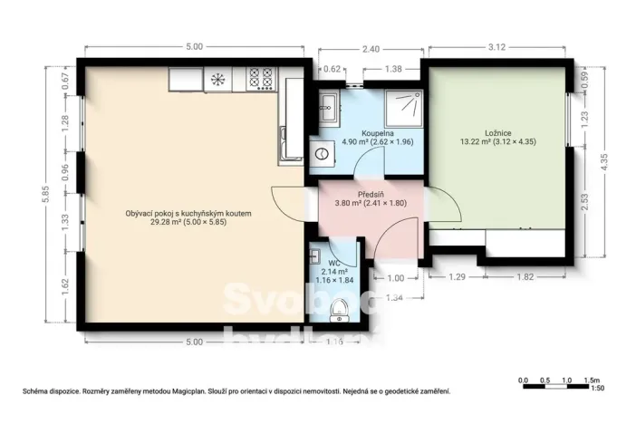 Pronájem bytu 2+kk, Praha - Smíchov, U Blaženky, 51 m2
