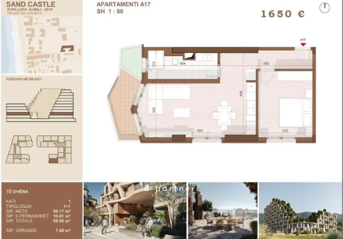 Prodej bytu 2+kk, Shengjin, Albánie, 39 m2