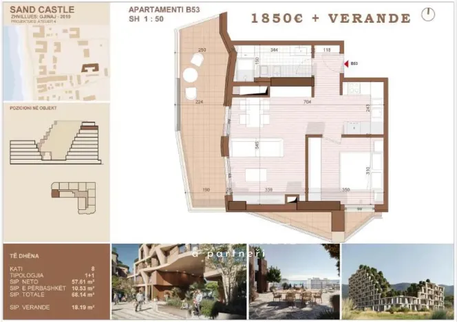 Prodej bytu 2+kk, Shengjin, Albánie, 39 m2