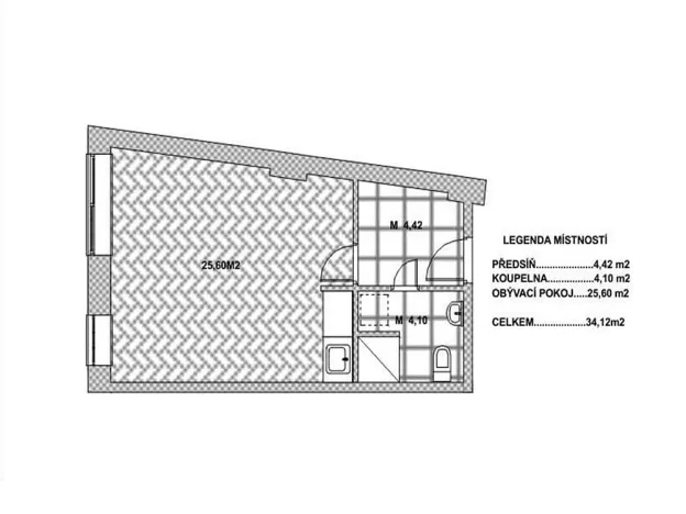 Pronájem bytu 1+kk, Brno, Svitavské nábřeží, 34 m2
