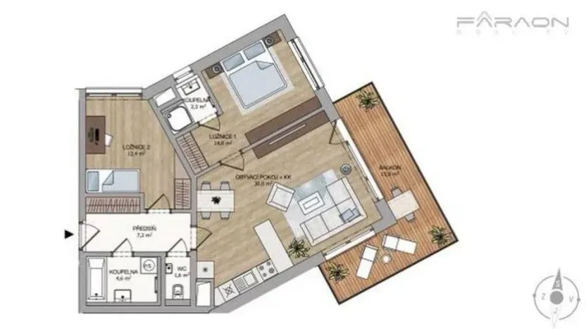 Prodej bytu 3+kk, Praha - Košíře, Naskové, 95 m2