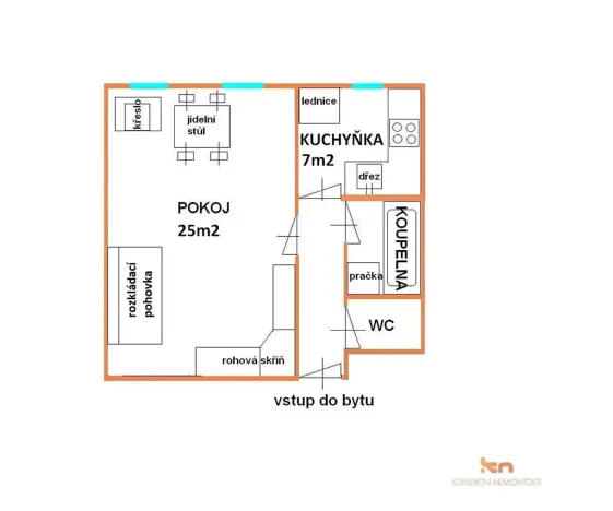 Pronájem bytu 1+1, Brno, Gorkého, 40 m2