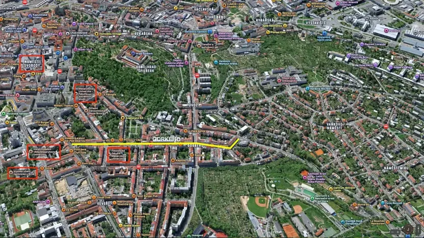 Pronájem bytu 1+1, Brno, Gorkého, 40 m2