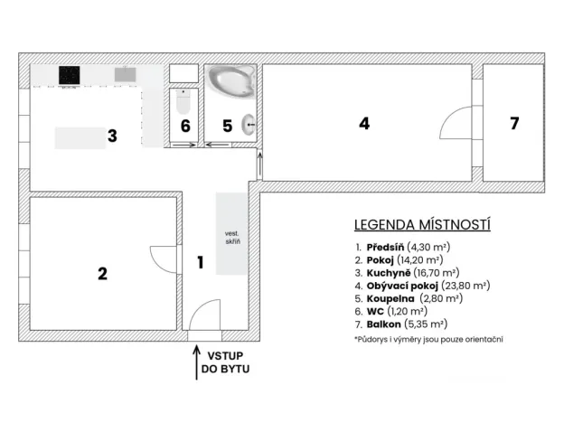 Prodej bytu 2+1, Brno - Černá Pole, Zemědělská, 55 m2