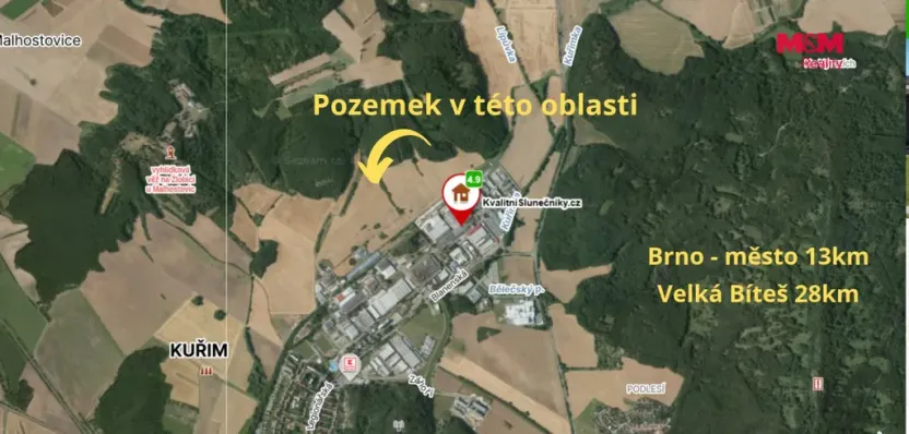 Prodej pole, Kuřim, 6916 m2