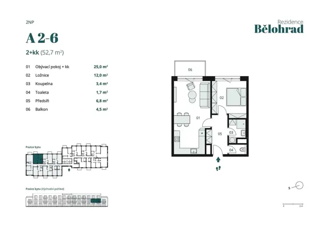 Prodej bytu 2+kk, Lázně Bělohrad, Jínova, 53 m2