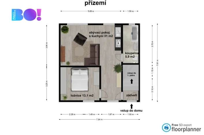 Prodej bytu 2+kk, Plumlov, Běliska, 50 m2