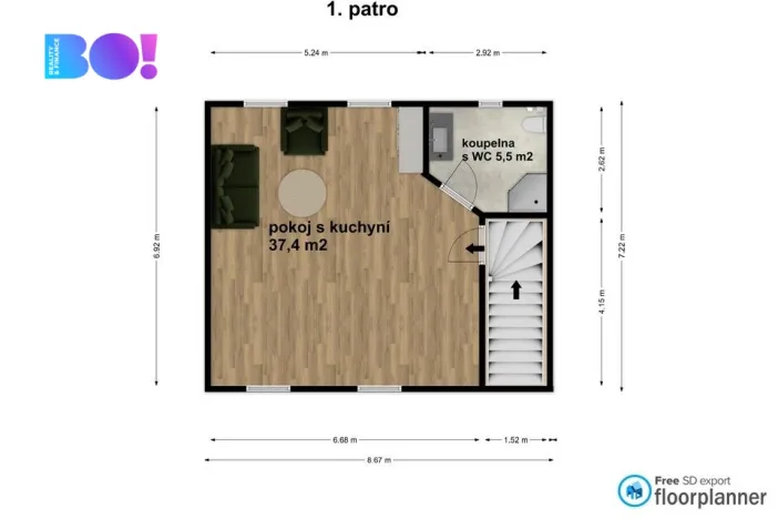 Prodej bytu 2+kk, Plumlov, Běliska, 50 m2