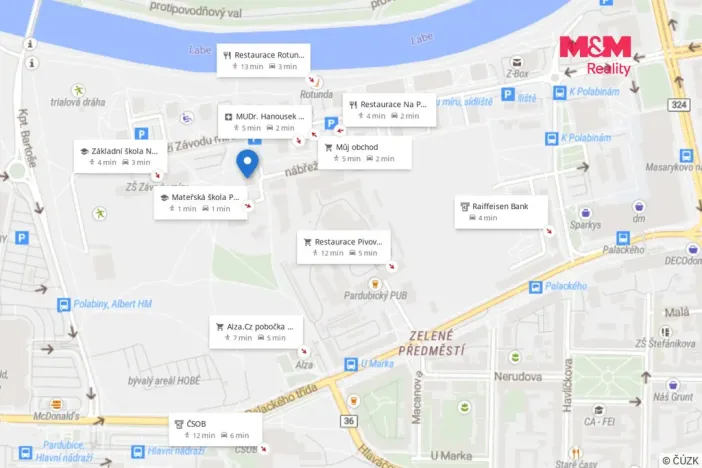 Prodej bytu 2+1, Pardubice - Zelené Předměstí, nábřeží Závodu míru, 53 m2