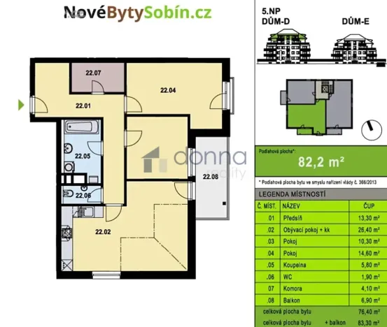Pronájem bytu 3+kk, Praha, Želetická, 76 m2