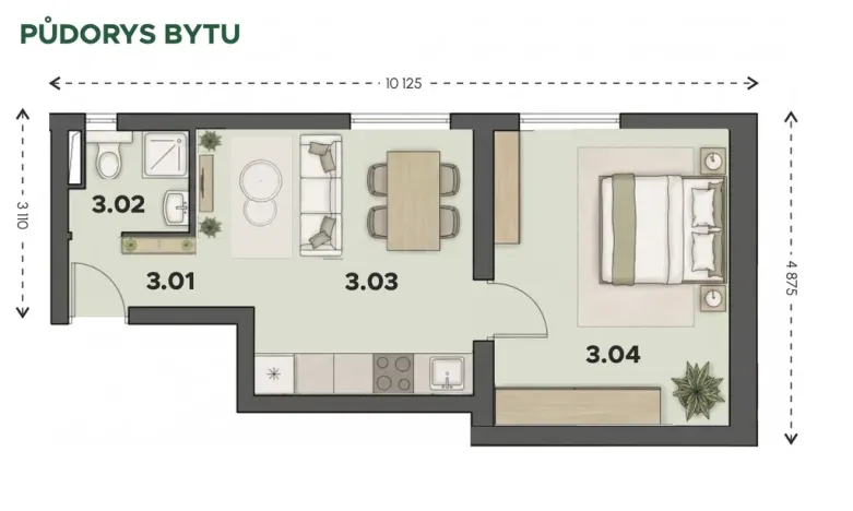 Prodej bytu 2+kk, Třinec, 34 m2