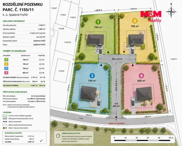 Prodej pozemku pro bydlení, Spálené Poříčí - Lipnice, 799 m2