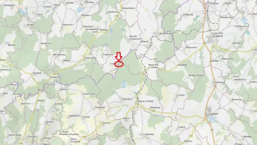 Prodej lesa, Zbýšov, 1719 m2