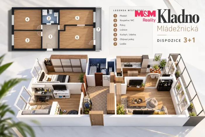 Prodej bytu 3+1, Kladno, Mládežnická, 71 m2