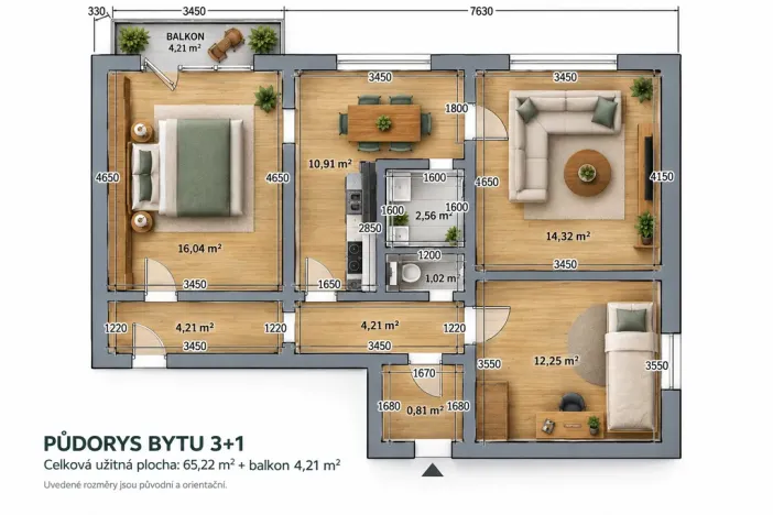 Prodej bytu 3+1, Loučná nad Desnou, 74 m2