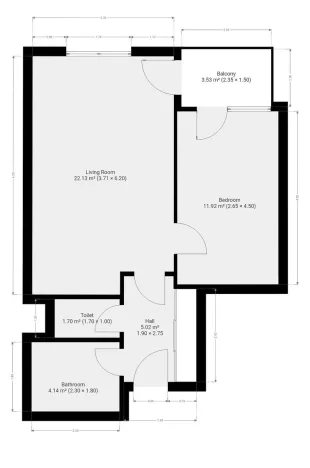Pronájem bytu 2+kk, Praha - Bohnice, Pekařova, 47 m2