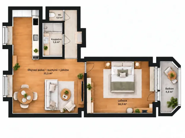 Prodej bytu 2+kk, Brno - Staré Brno, Leitnerova, 51 m2
