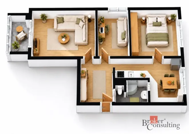 Prodej bytu 3+1, Louny, Kosmonautů, 67 m2