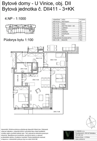 Prodej bytu 3+kk, Pardubice, Pod Vinicí, 103 m2