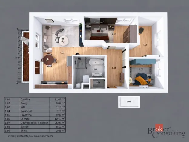 Pronájem bytu 4+kk, Vochov, 78 m2