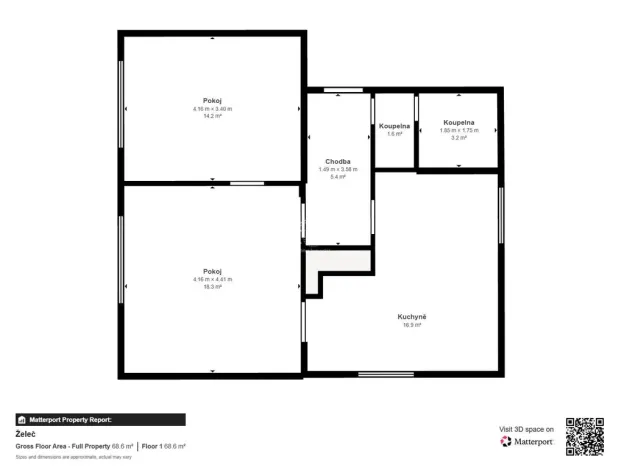 Prodej bytu 2+1, Měcholupy - Želeč, 64 m2