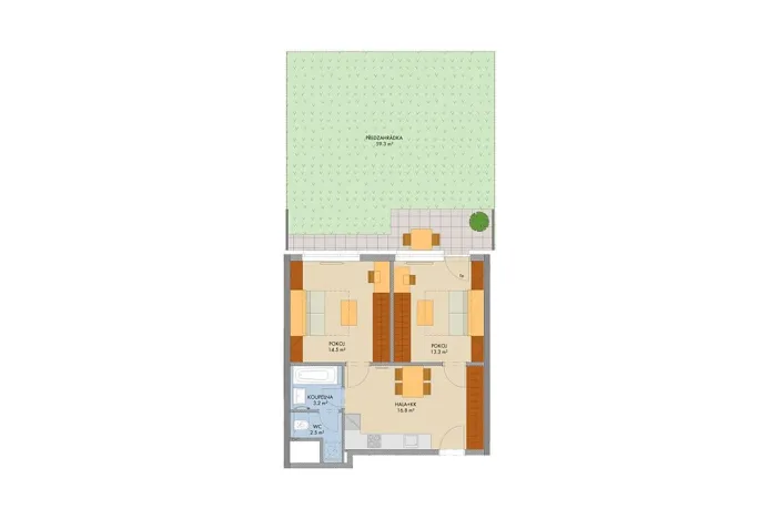 Prodej bytu 2+1, Praha - Hlubočepy, Gollové, 53 m2
