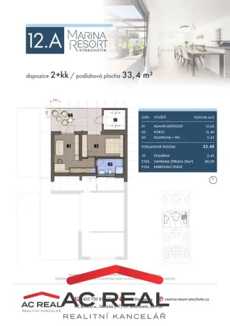 Prodej bytu 2+kk, Strachotín, Šakvická, 33 m2