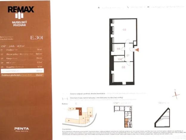 Pronájem bytu 2+kk, Praha - Nusle, Vrtbova, 62 m2