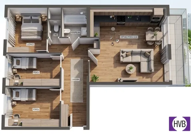 Prodej bytu 4+kk, Praha - Letňany, Místecká, 76 m2