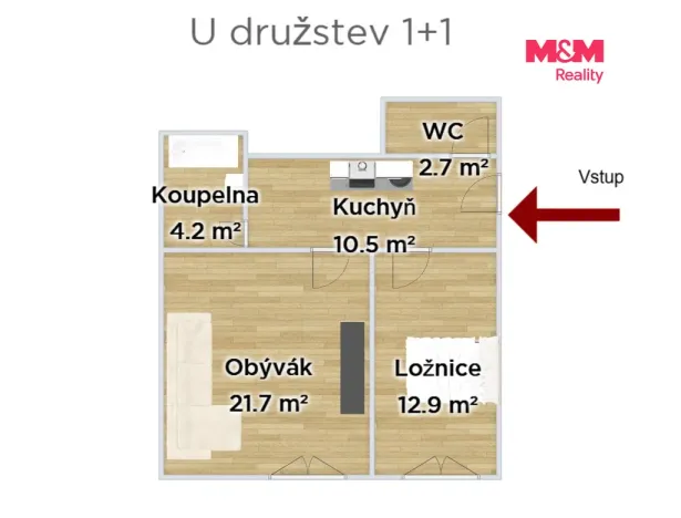 Prodej bytu 1+1, Praha - Nusle, U družstev, 58 m2