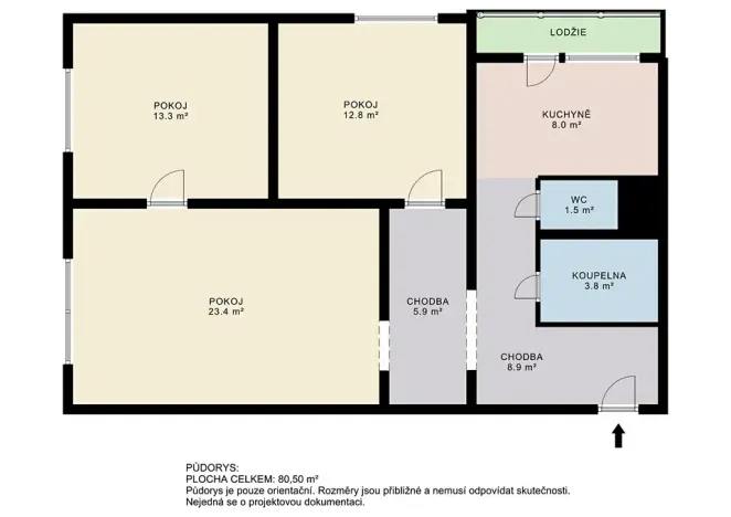 Prodej bytu 3+1, Chrudim, Na Větrníku, 72 m2
