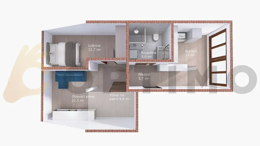 Pronájem bytu 2+1, Praha - Žižkov, Cimburkova, 60 m2
