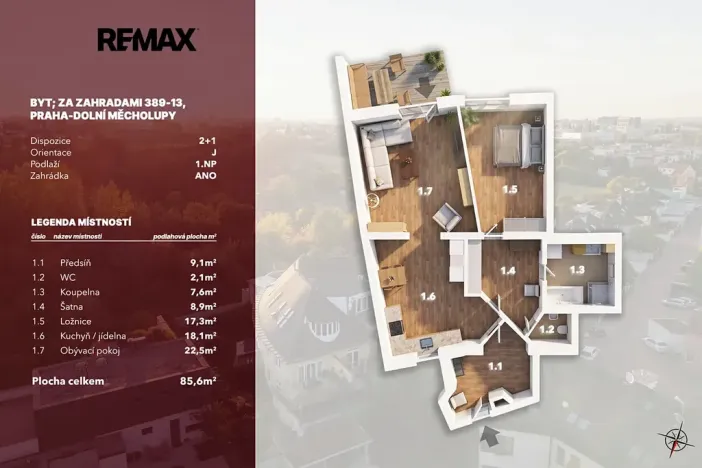 Prodej bytu 2+1, Praha - Dolní Měcholupy, Za zahradami, 85 m2